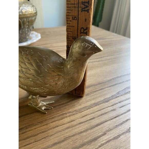Vintage Midcentury Solid Brass Pheasant Made in Korea Large Brass Bird - Picture 7 of 7